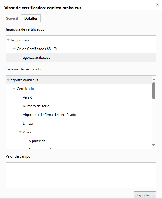 Imágen ejemplo Visor de certificados - detalle