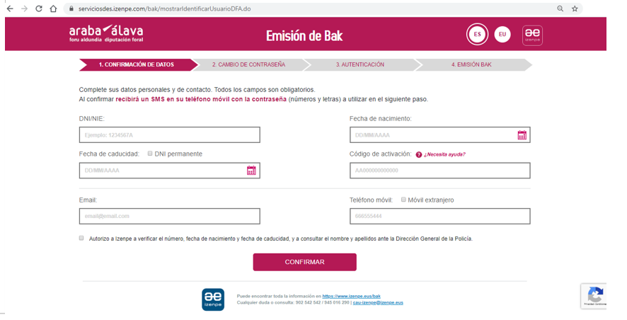 Captura de Emisión en IZENPE de la BAK